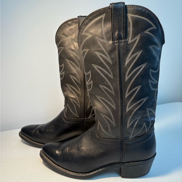 Durango Men’s Black Leather Cowboy Boots Size 8EE - Picture 3 of 8